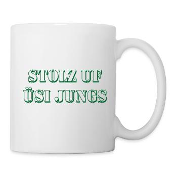 Stolz uf üsi Jungs Fussball Schweiz Design - Mug - white - Right