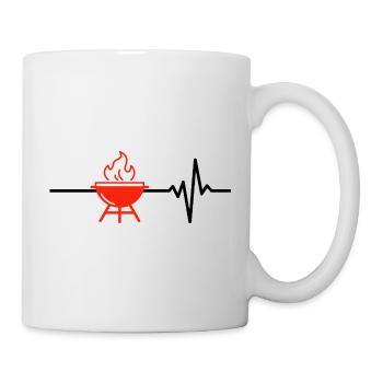 Grilling is my life, heartbeat, meat love - Mug - white - Right