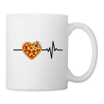 Pizza Is My Life, Heartbeat, Foodie, Love - Mug - white - Right