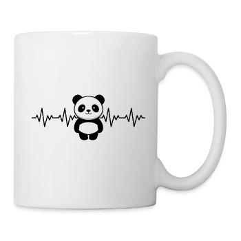 Panda EKG Herzschlag - Tasse - Weiß - Rechts