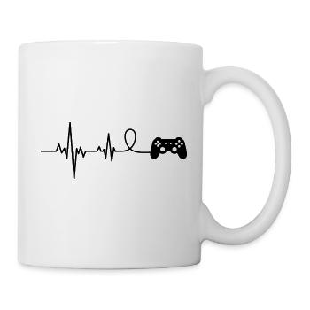 Game Controller Gamer Heartbeat Funny - Tasse - Weiß - Rechts