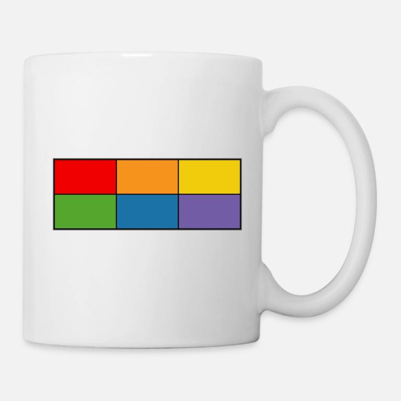 LGBT_Regenbogen_Farbblock grid - Mug - white