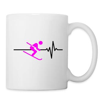 SKI FAHREN HERZSCHLAG PINK WINTER SPORT CARVING - Tasse - Weiß - Rechts