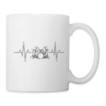 Herzschlag Batterie Silhouette Batteur Battement de cœur - Mug blanc - blanc - Droite