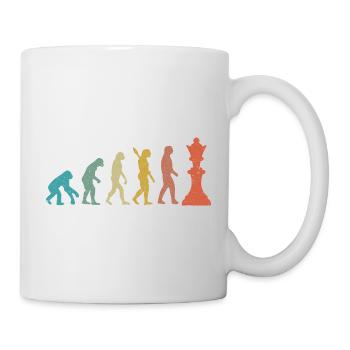 Entwicklung vom Mann zum König Schachhumor - Tasse - Weiß - Rechts