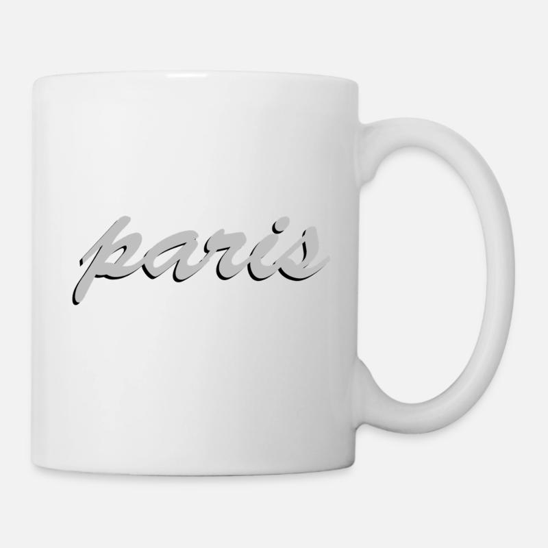 Paris Champ de Mars Vintage Script - Tasse - Weiß