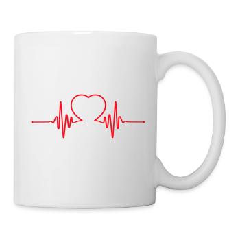 Heartbeat Heart Line Design - Mug - white - Right