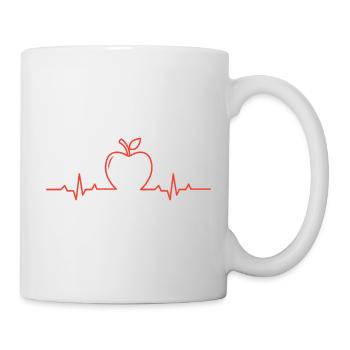 Apple teacher heartbeat - Mug - white - Right