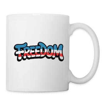 Freedom Typography Statement Design - Mug - white - Right