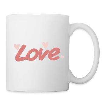 Love Pink Kalligraphie-Pinsel - Tasse - Weiß - Rechts