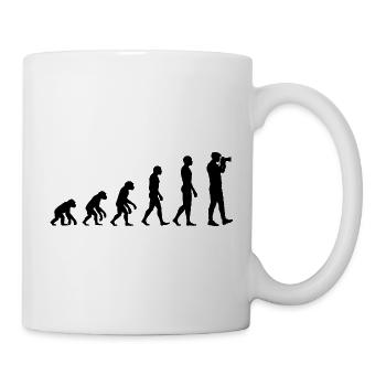 ÉVOLUTION : NÉ POUR LA PHOTO ! LA PHOTOGRAPHIE EST UNE PASSION - Mug blanc - blanc - Droite