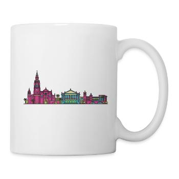 Murcia City Skyline Cathedral Moderne Linienkunst - Tasse - Weiß - Rechts