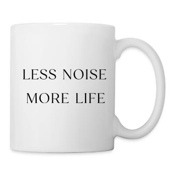 Moins de bruit, plus de vie, conception minimale de devis - Mug blanc - blanc - Droite