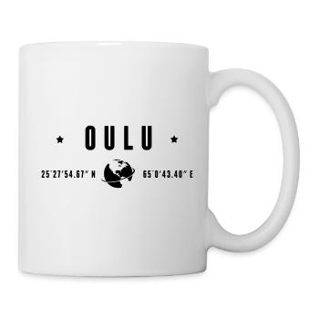 Oulu GPS Coordinates Black Typography - Mug - white - Right