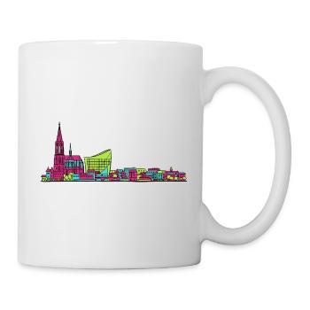 Strasbourg City Skyline Cathedral Line Art - Mug - white - Right