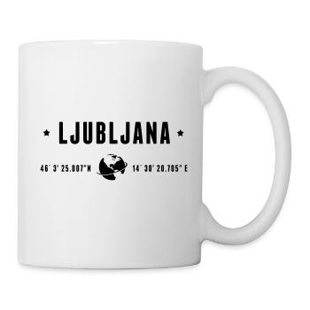 Ljubljana GPS Coordinates Globe Modern Typography - Mug - white - Right