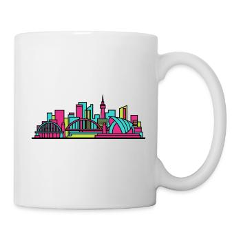 Newcastle City Skyline Tyne Bridge Modern Art - Mug - white - Right