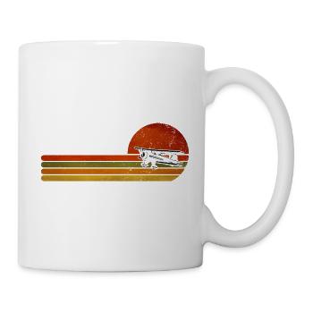 Retro Flugzeug Sunset Stripes - Tasse - Weiß - Rechts