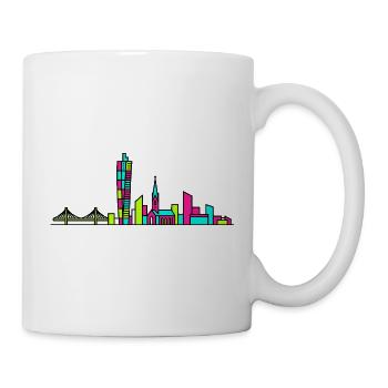 Silhouette de la ville de Malmö Tournant Torse Art moderne - Mug blanc - blanc - Droite