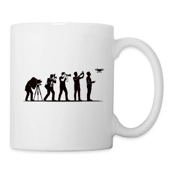 Évolution de la photographie – du trépied au drone - Mug blanc - blanc - Droite