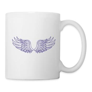 Digital Wings – Modern Line Art in Blue - Mug - white - Right