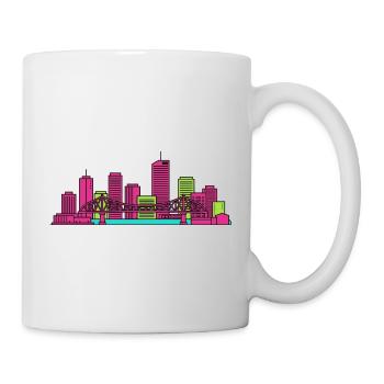 Histoire de la silhouette de la ville de Brisbane Pont Art moderne - Mug blanc - blanc - Droite