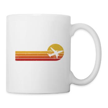 Flugzeug Pilot Retro Luftfahrt Flugverkehr Flieger - Tasse - Weiß - Rechts