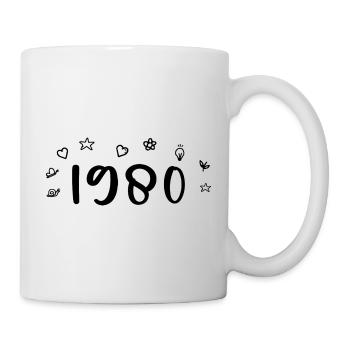 1980 Jubiläum 1980 Retro 1980er Jahre - Tasse - Weiß - Rechts