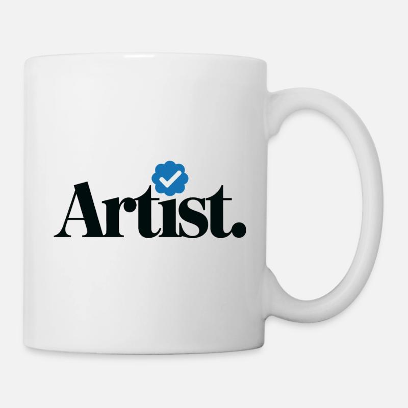 Artiste Vérifié Drôle - Mug blanc - blanc