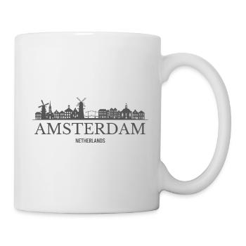 Amsterdam, Pays-Bas, silhouette d’Amsterdam - Mug blanc - blanc - Droite