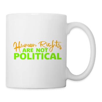 Human Rights Are Not Political Menschenrechte Logo - Mug - white - Right