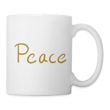 Peace Gold Lettering Brush - Mug - white - Right
