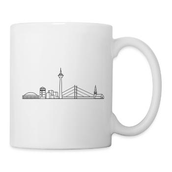 Düsssledorf Skyline Rheinturm Stadt Shirt Geschenk - Tasse - Weiß - Rechts