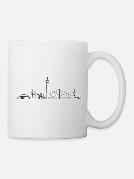Dusseldorf Skyline Rhine Tower City Shirt Gift - Mug - white