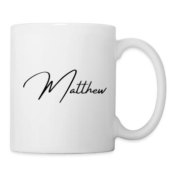 Matthew Name Design - Stylish Typography - Mug - white - Right