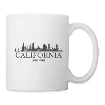 Kalifornische Skyline USA, Silhouette Kaliforniens - Tasse - Weiß - Rechts
