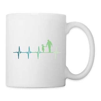 Vater und Tochter, Herzschlag, Vater und Tochter - Tasse - Weiß - Rechts