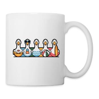 Reihe von Sommergänsen - Tasse - Weiß - Rechts