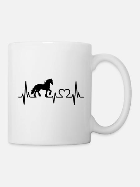 Friesenpferd Friesländer Heartbeat Friesland - Tasse - Weiß