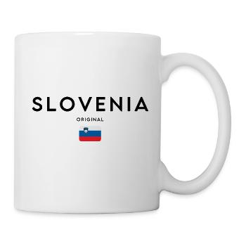 Slowenische Flagge, elegantes minimalistisches Design - Tasse - Weiß - Rechts
