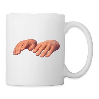 Hands in soft earth tones - Mug - white - Right