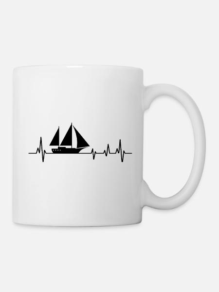 Heartbeat Sail Sailboat Sailboat - Tasse - Weiß