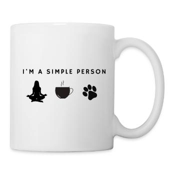 I'm a Simple Person – Yoga, Coffee & Dogs - Tasse - Weiß - Rechts