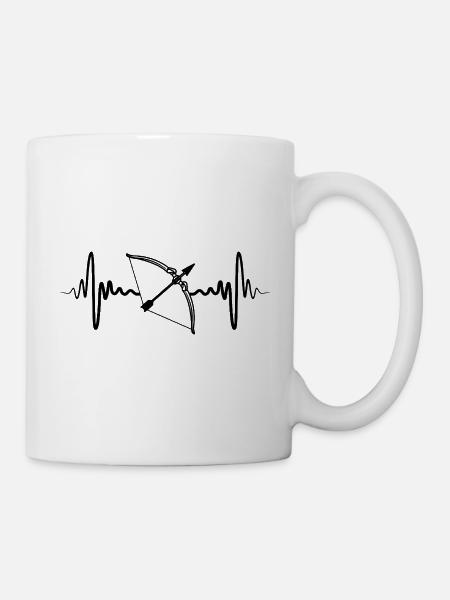 Bogen und Pfeil Herzlinie - Tasse - Weiß