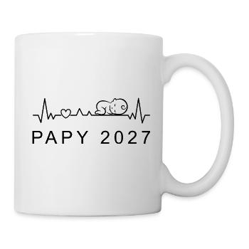 Futur Papy 2027 Battement de Cœur Grossesse - Mug - white - Right