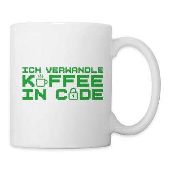 Informatik Verwandle Kaffee in Code Programmierer - Tasse - Weiß - Rechts