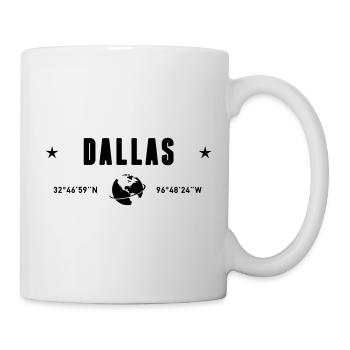 Dallas, Texas Koordinaten Planet Erde - Tasse - Weiß - Rechts