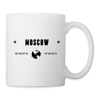 Moscow Russia Coordinates Planet Earth - Mug - white - Right