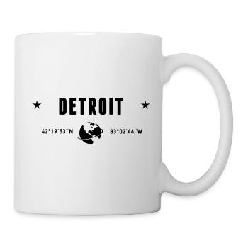 Detroit, Michigan, coordonnées de la planète Terre - Mug blanc - blanc - Droite