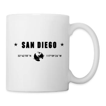 San Diego California Coordinates Earth - Mug - white - Right